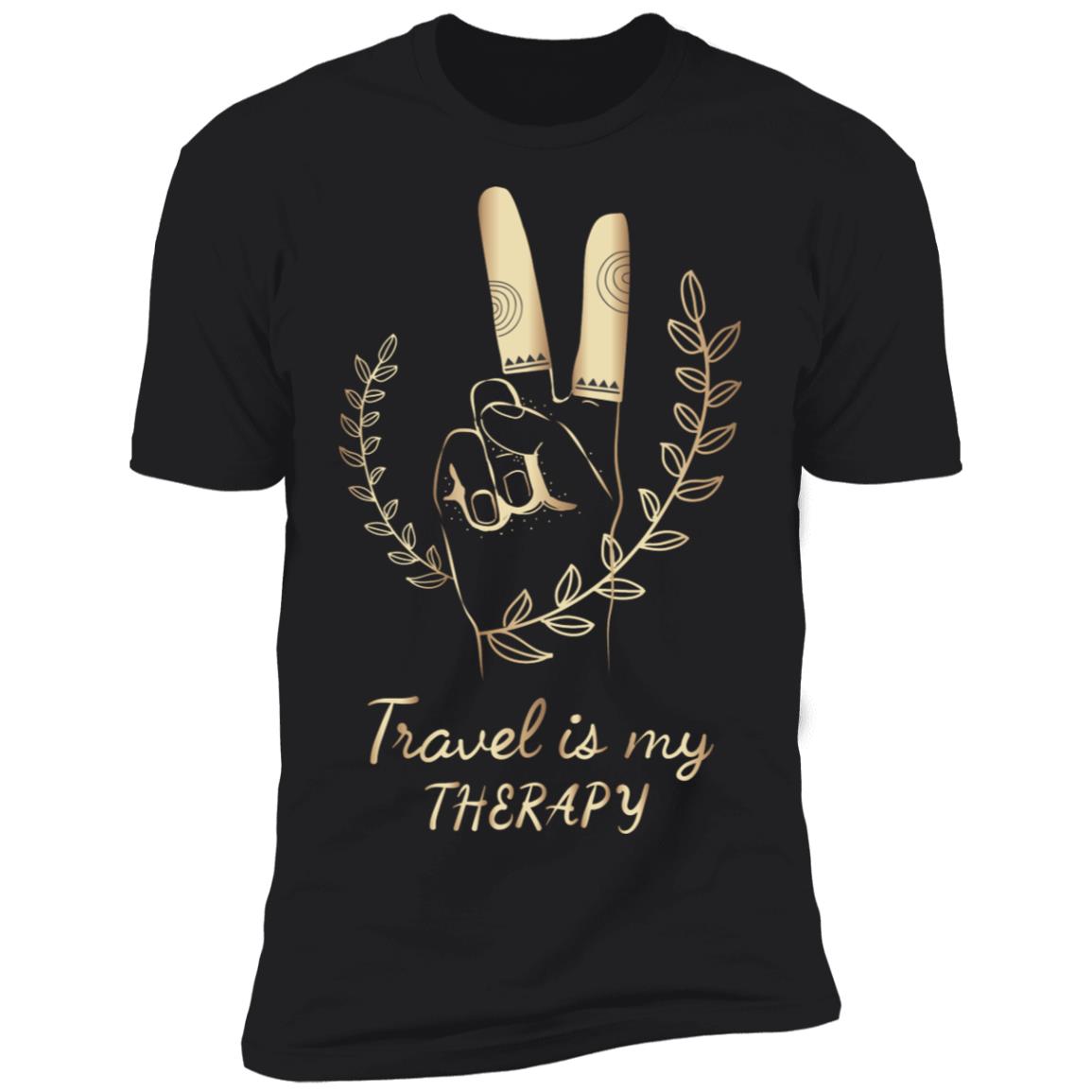 Travel is my therapy Premium Short Sleeve T-Shirt - Image 4