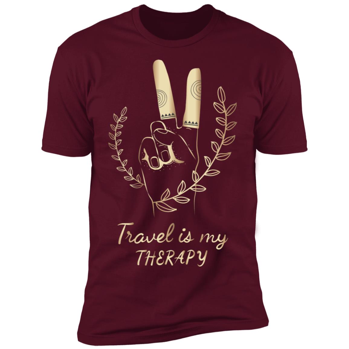 Travel is my therapy Premium Short Sleeve T-Shirt - Image 5