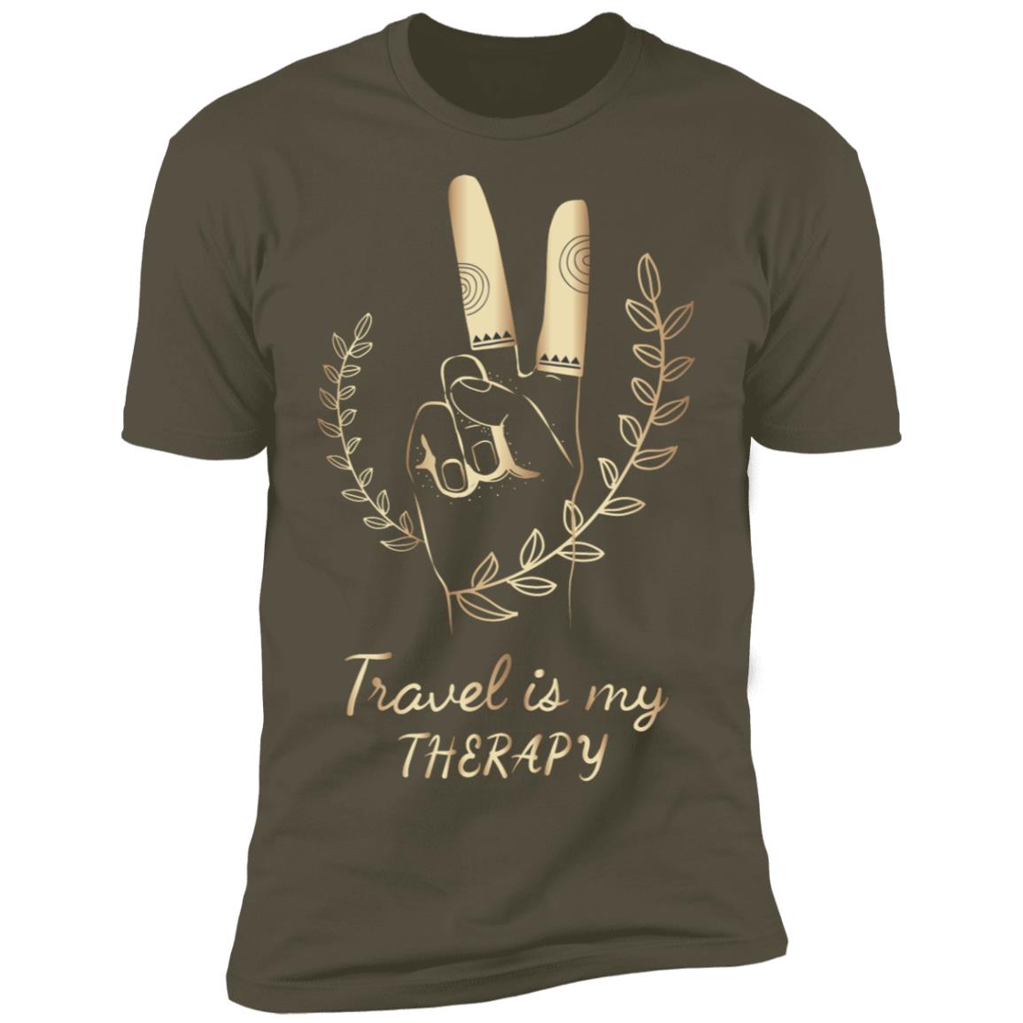 Travel is my therapy Premium Short Sleeve T-Shirt - Image 12
