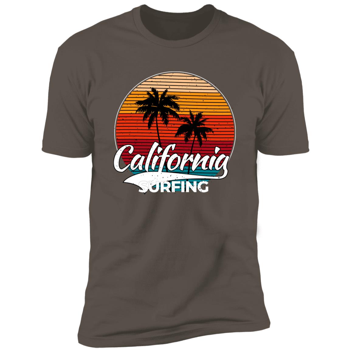 retro clifornia surfing Premium Short Sleeve T-Shirt - Image 2