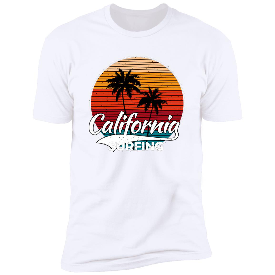 retro clifornia surfing Premium Short Sleeve T-Shirt - Image 3