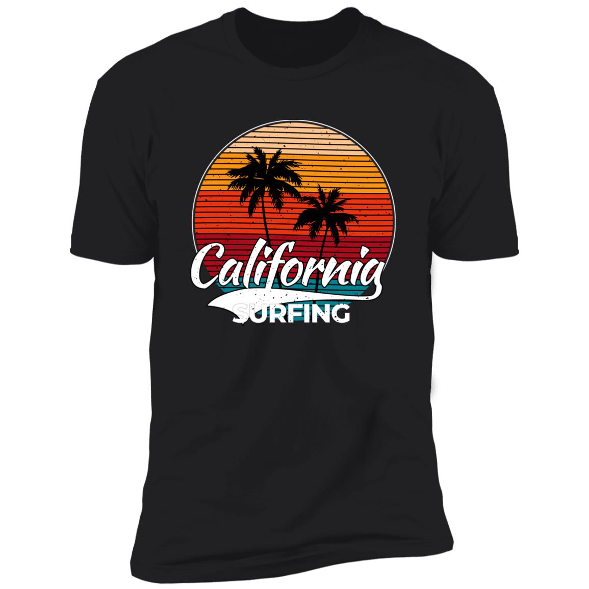 retro clifornia surfing Premium Short Sleeve T-Shirt - Image 4