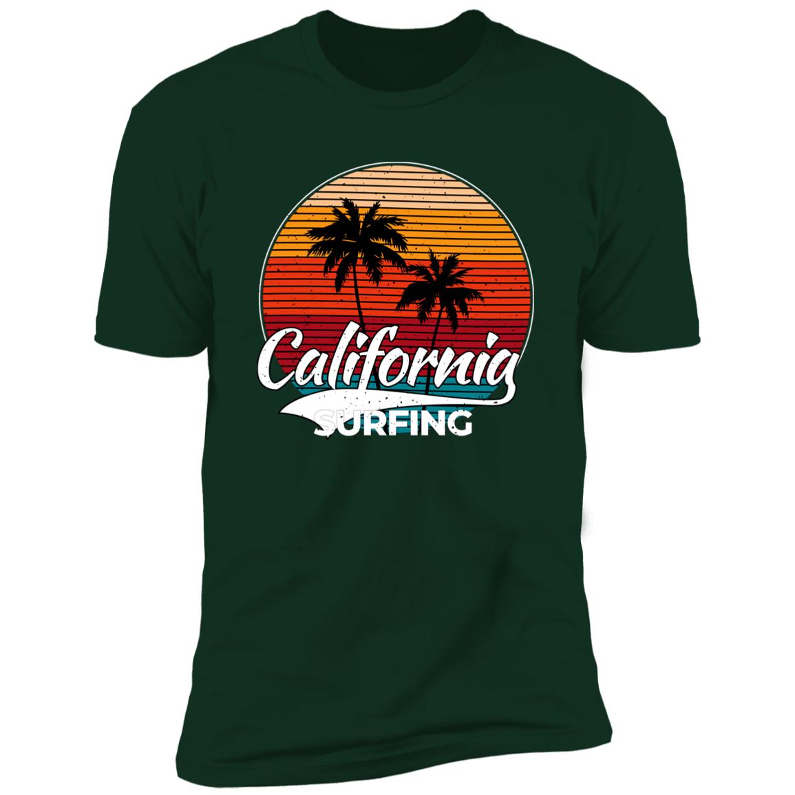 retro clifornia surfing Premium Short Sleeve T-Shirt - Image 6