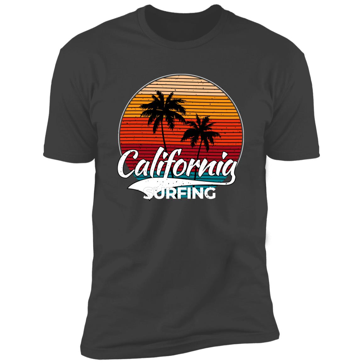 retro clifornia surfing Premium Short Sleeve T-Shirt - Image 8