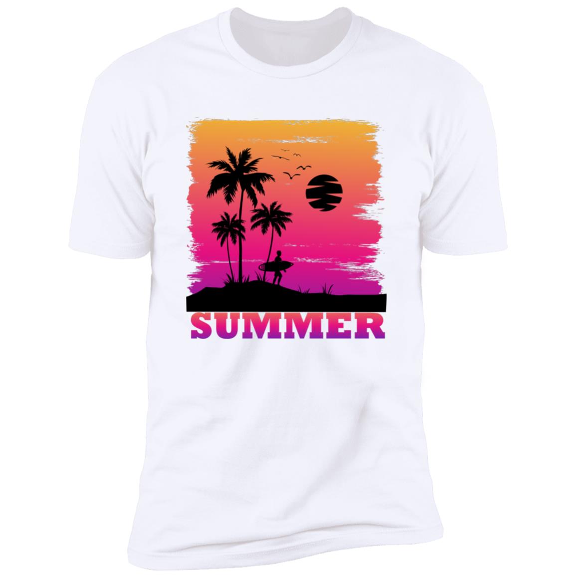 Retro summer surfing Premium Short Sleeve T-Shirt - Image 3