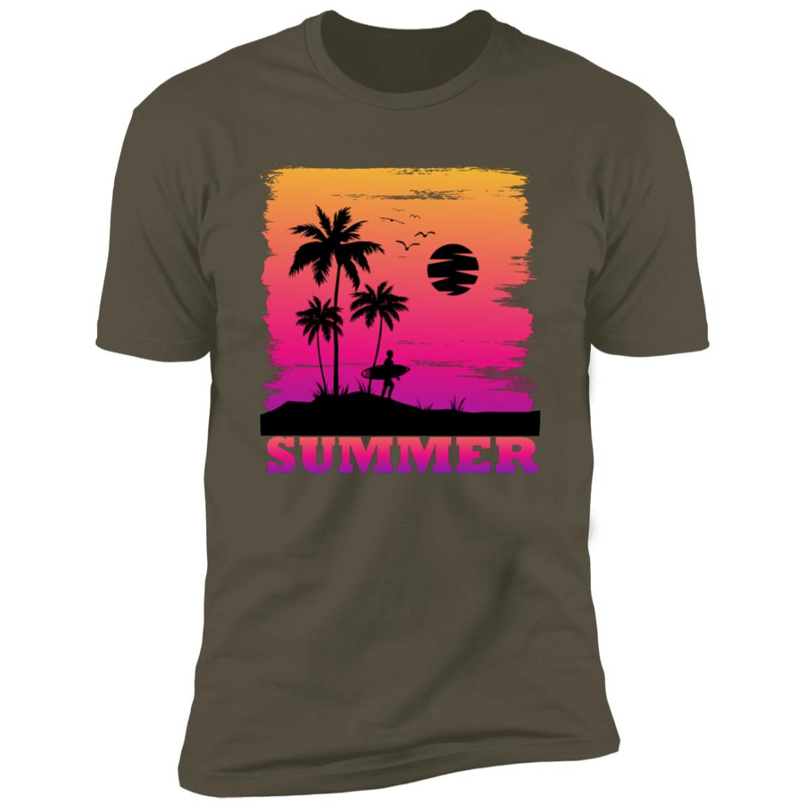 Retro summer surfing Premium Short Sleeve T-Shirt - Image 12