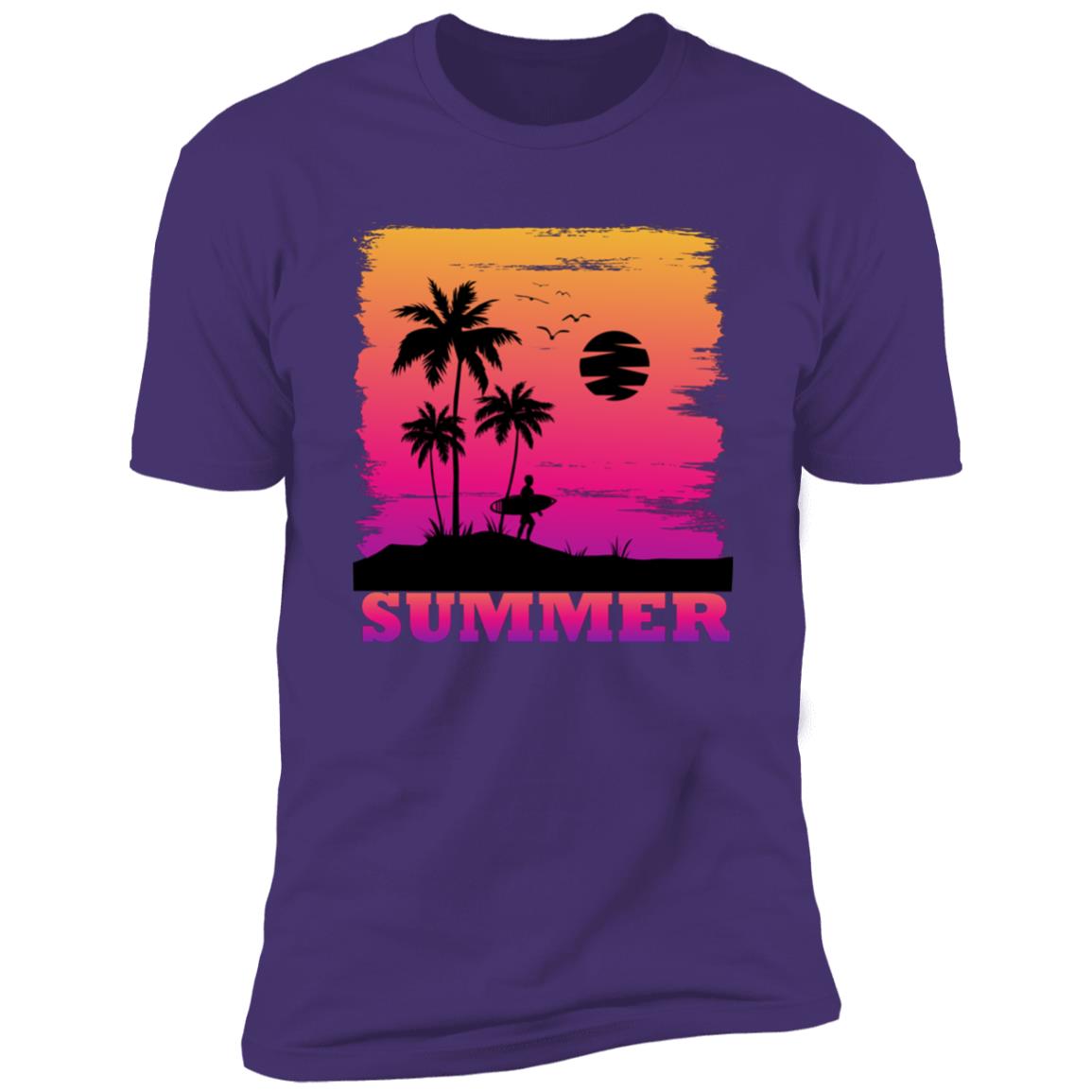 Retro summer surfing Premium Short Sleeve T-Shirt - Image 13