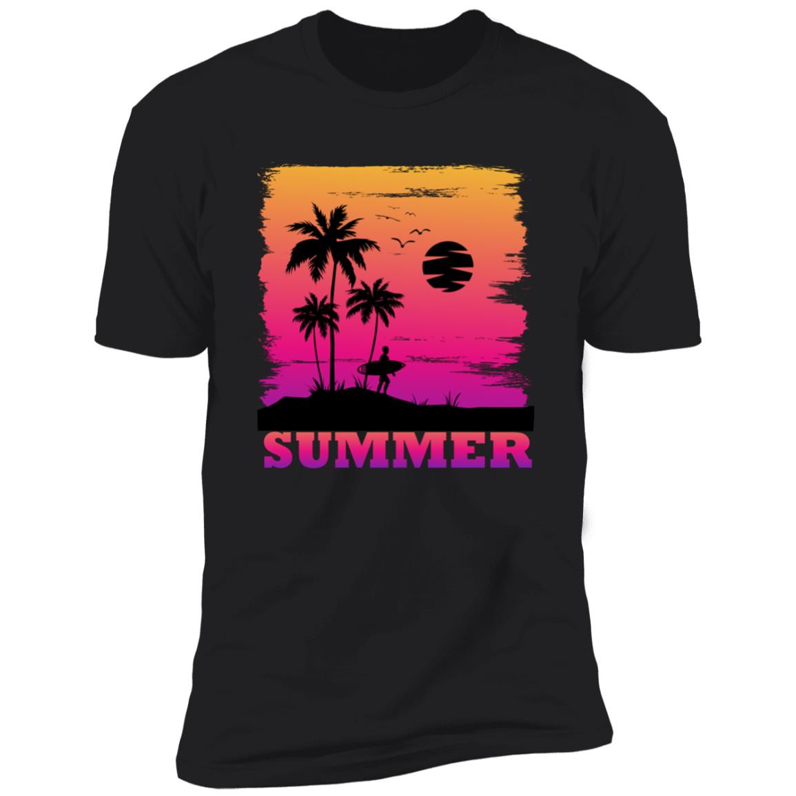 Retro summer surfing Premium Short Sleeve T-Shirt - Image 4