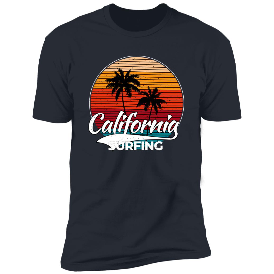 retro clifornia surfing Premium Short Sleeve T-Shirt - Image 9