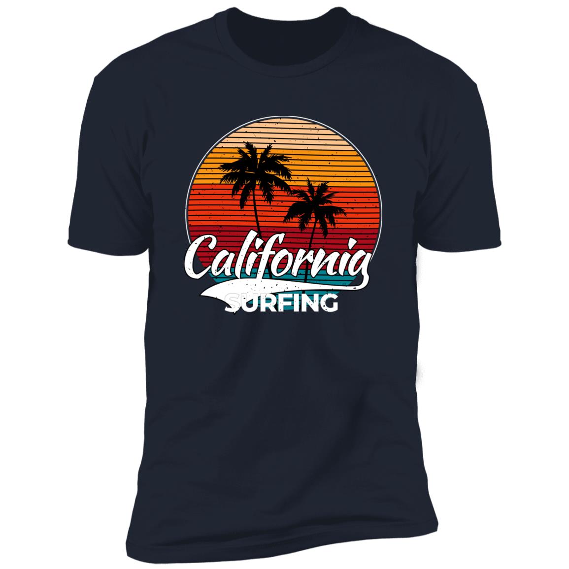 retro clifornia surfing Premium Short Sleeve T-Shirt - Image 11