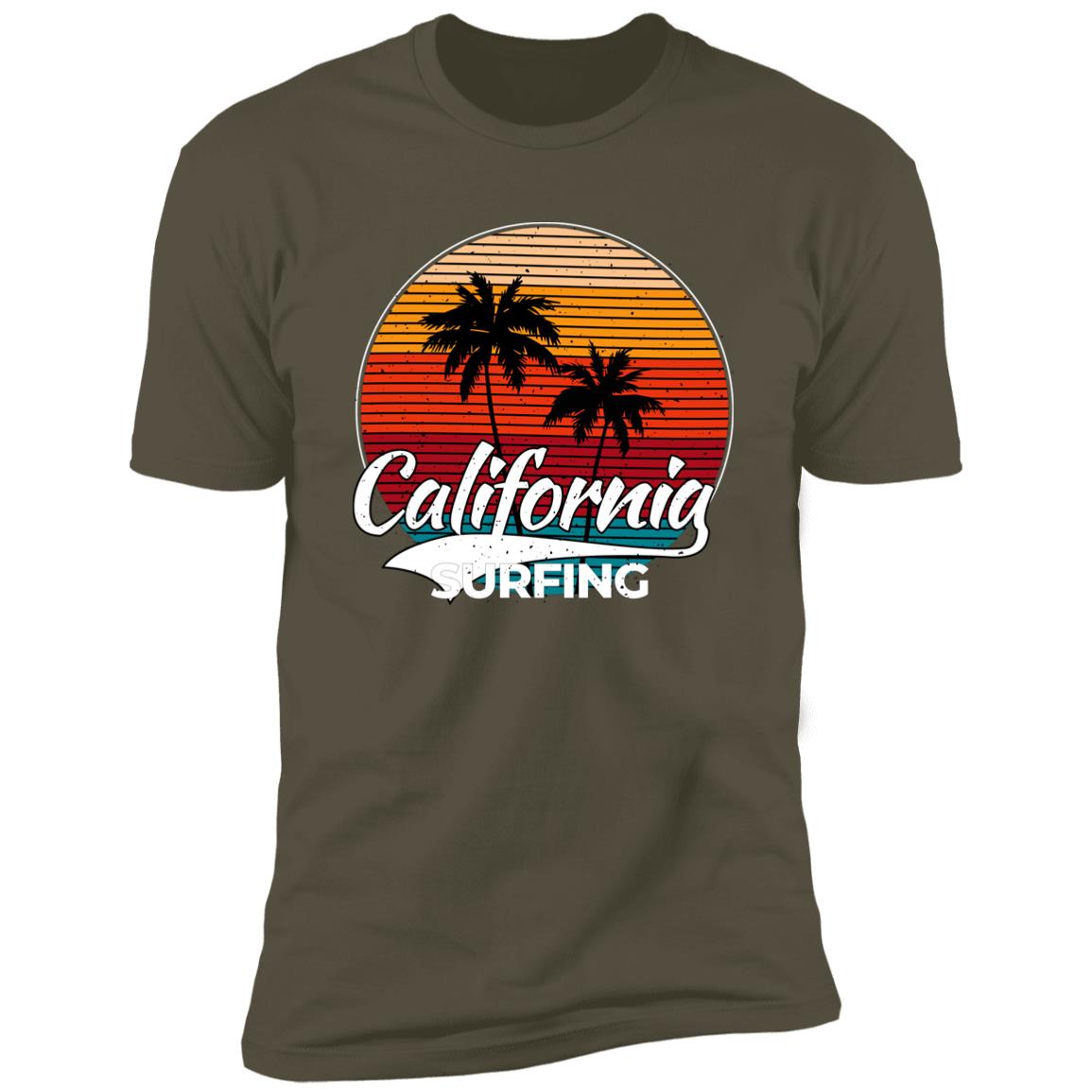 retro clifornia surfing Premium Short Sleeve T-Shirt - Image 12