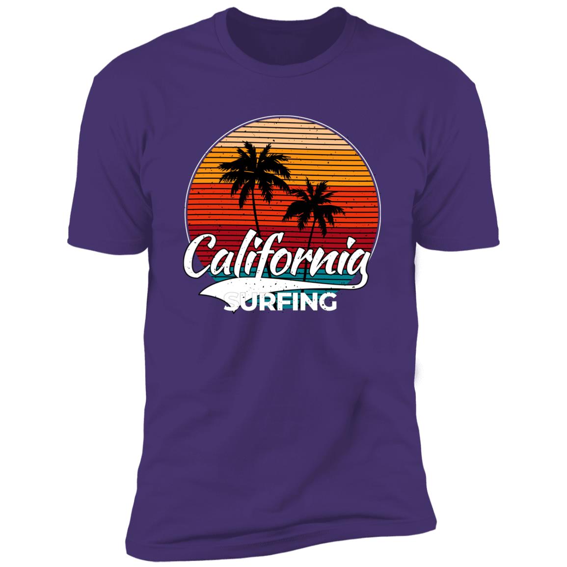 retro clifornia surfing Premium Short Sleeve T-Shirt - Image 13