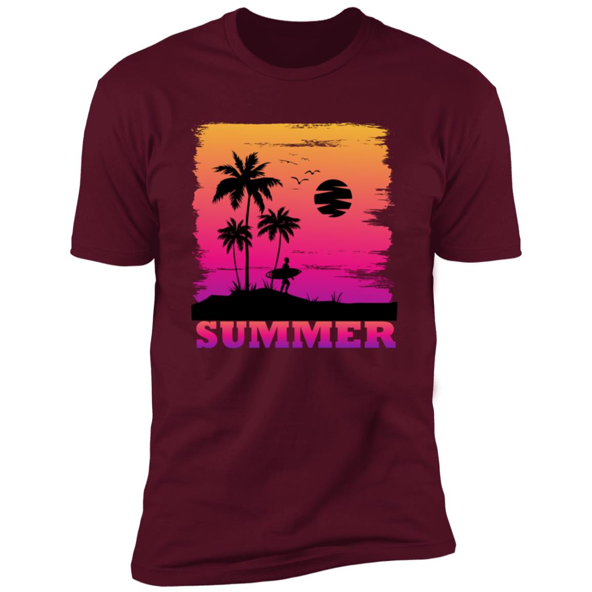 Retro summer surfing Premium Short Sleeve T-Shirt - Image 5