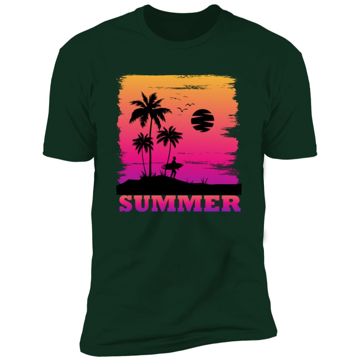 Retro summer surfing Premium Short Sleeve T-Shirt - Image 6