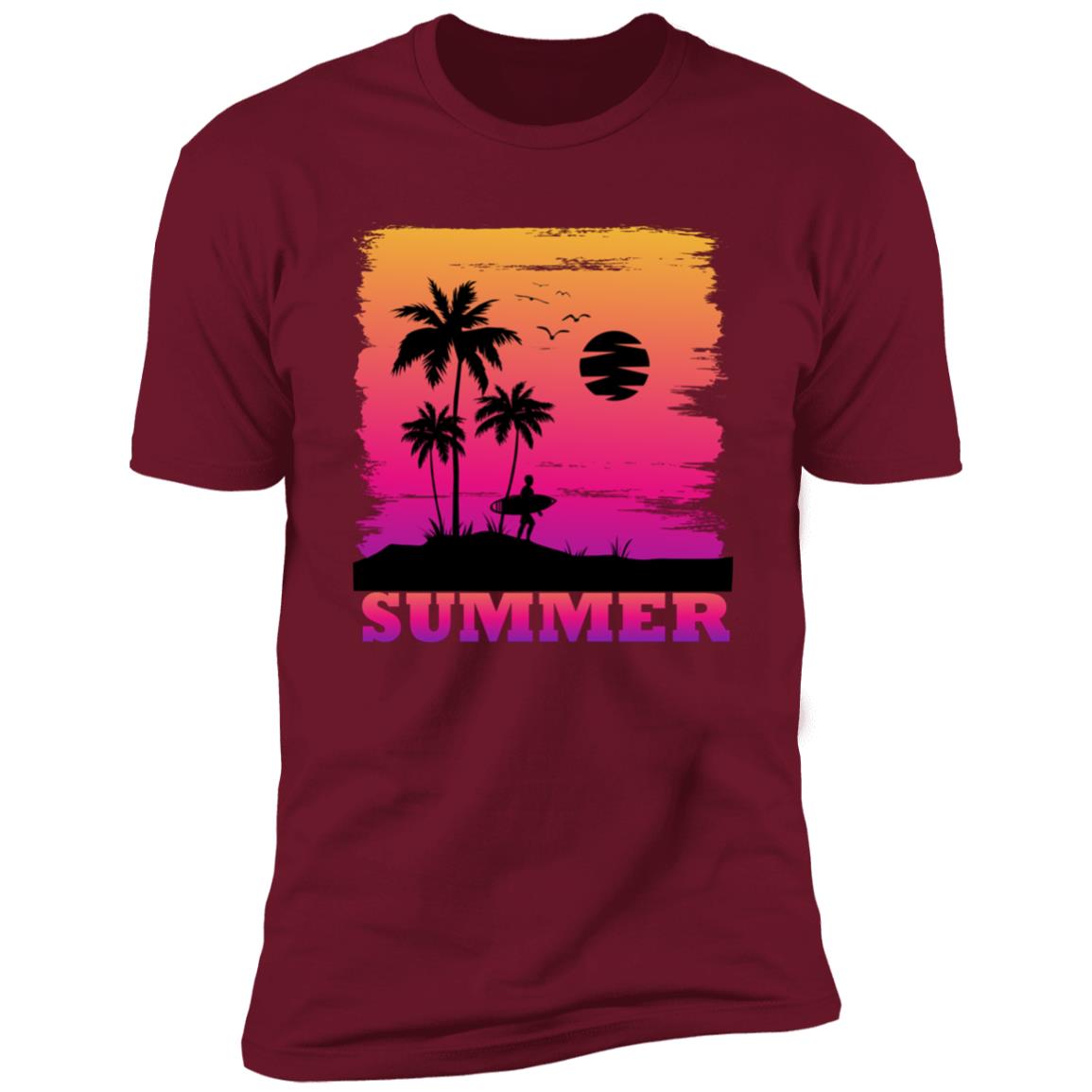Retro summer surfing Premium Short Sleeve T-Shirt - Image 7