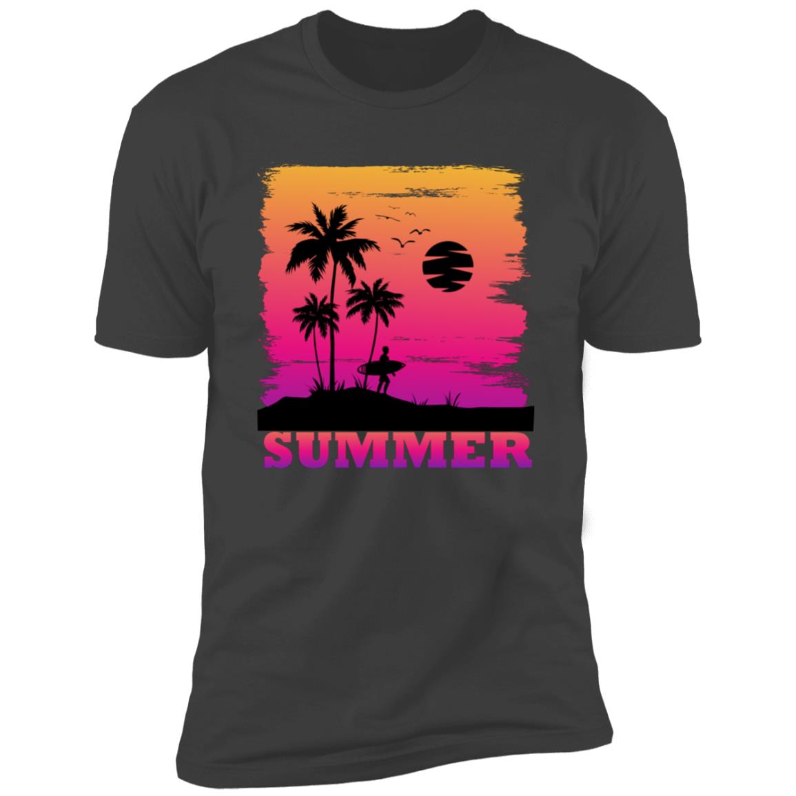 Retro summer surfing Premium Short Sleeve T-Shirt - Image 8