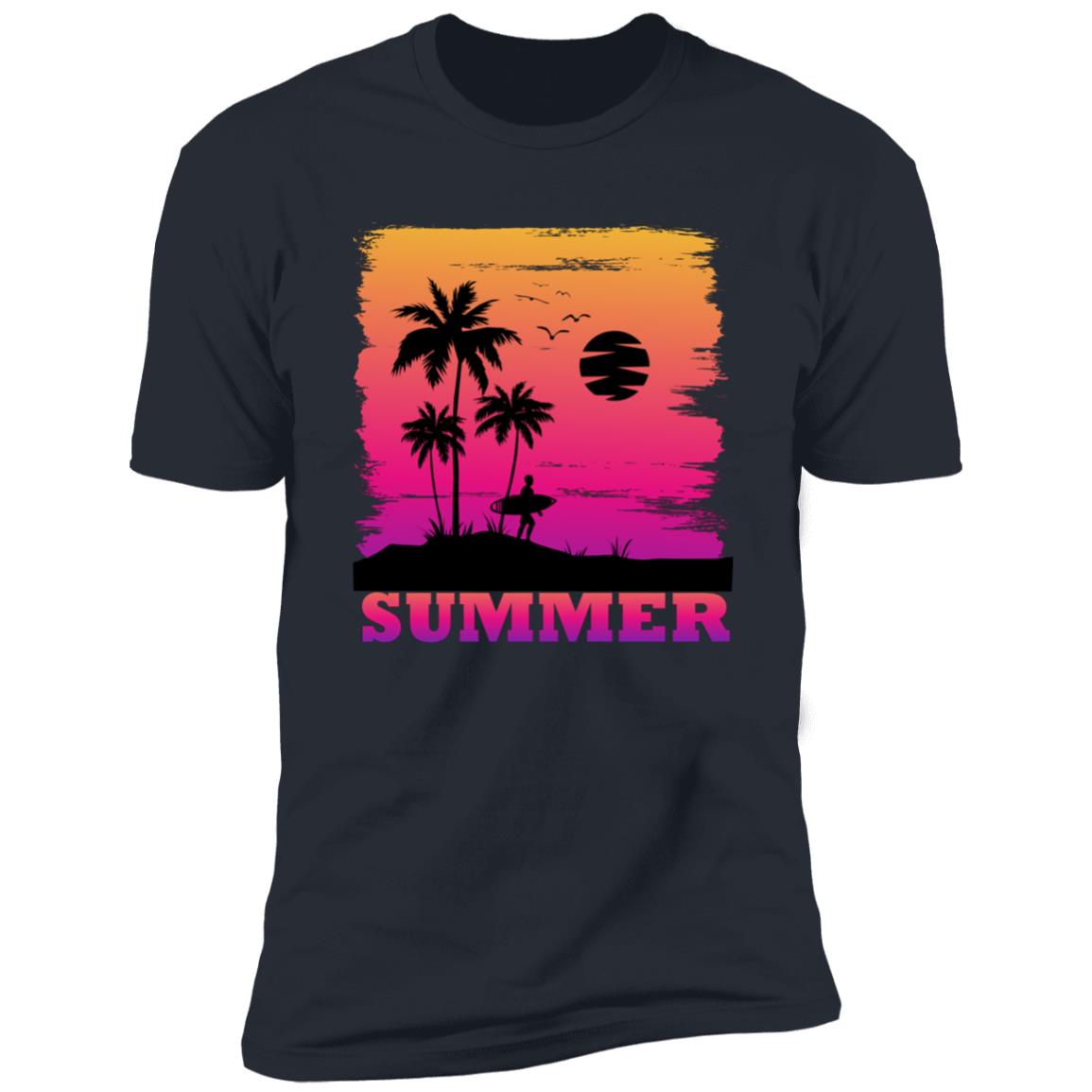 Retro summer surfing Premium Short Sleeve T-Shirt - Image 9