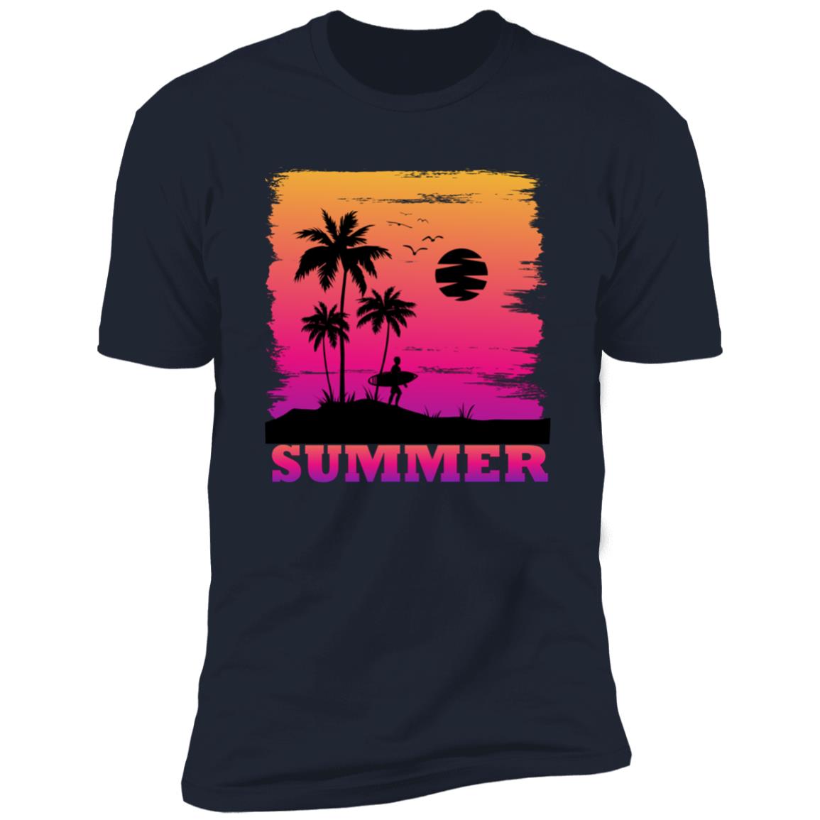 Retro summer surfing Premium Short Sleeve T-Shirt - Image 11