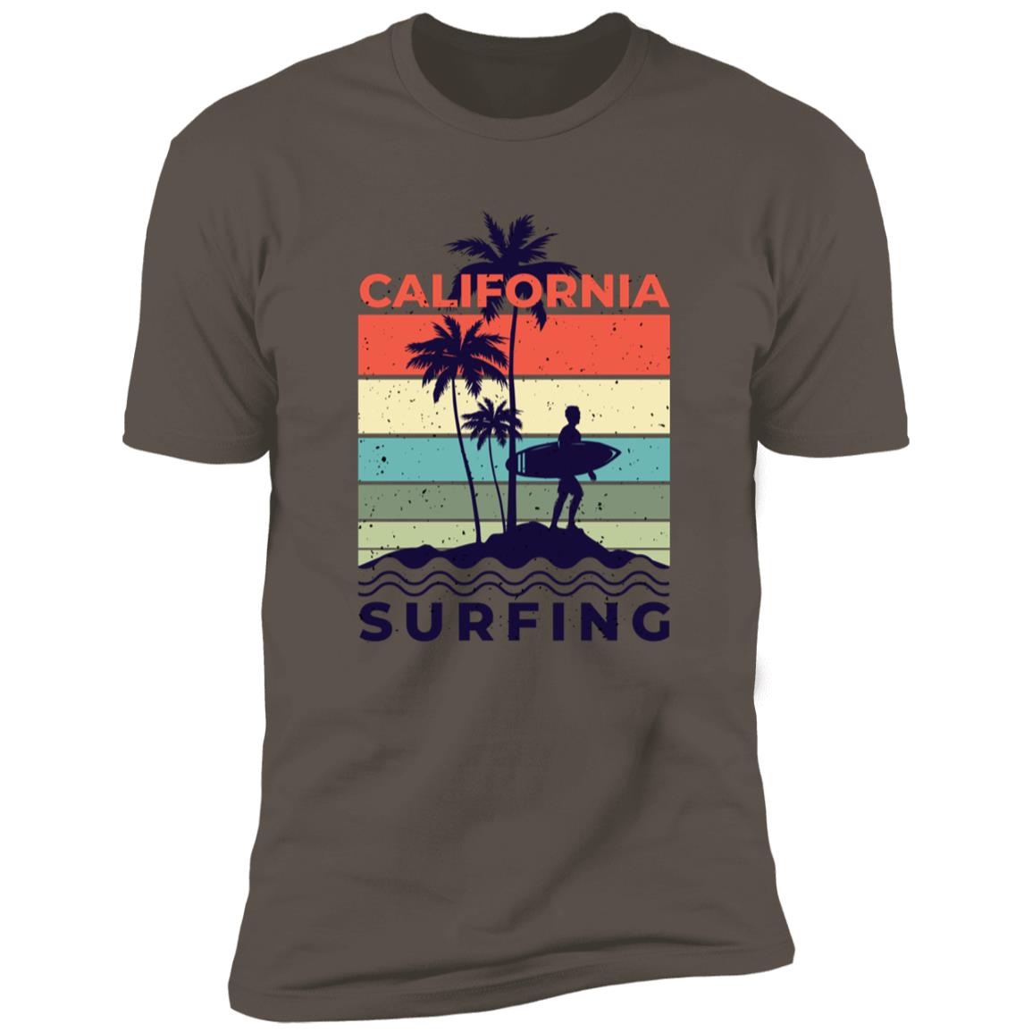 retro clifornia surfing2 Premium Short Sleeve T-Shirt - Image 2