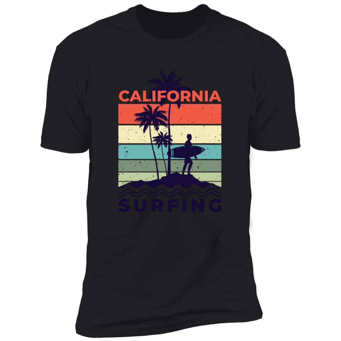 retro clifornia surfing2 Premium Short Sleeve T-Shirt - Image 4