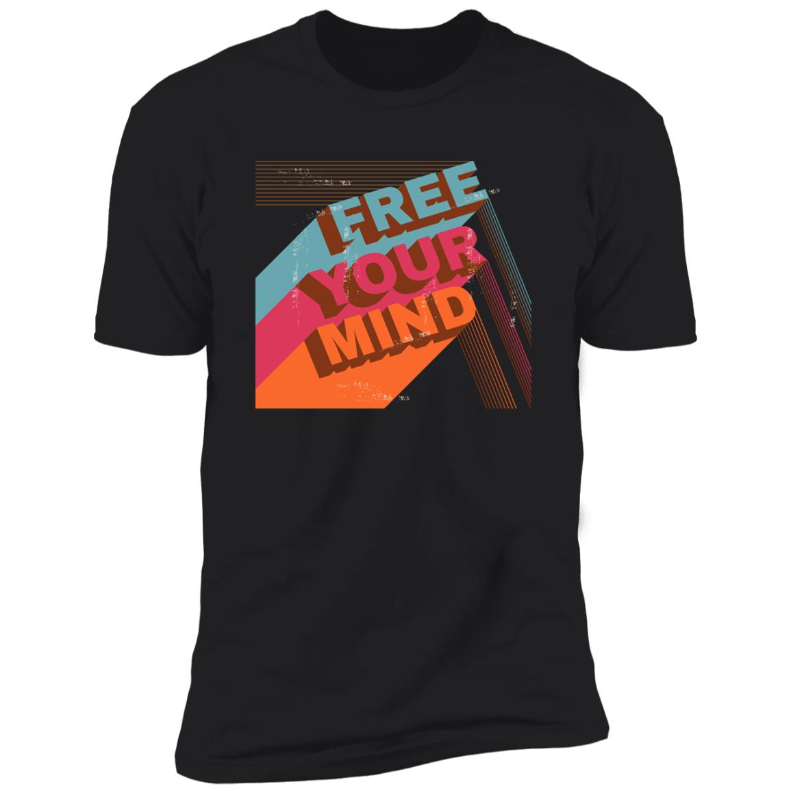 retro free your mind Premium Short Sleeve T-Shirt - Image 4