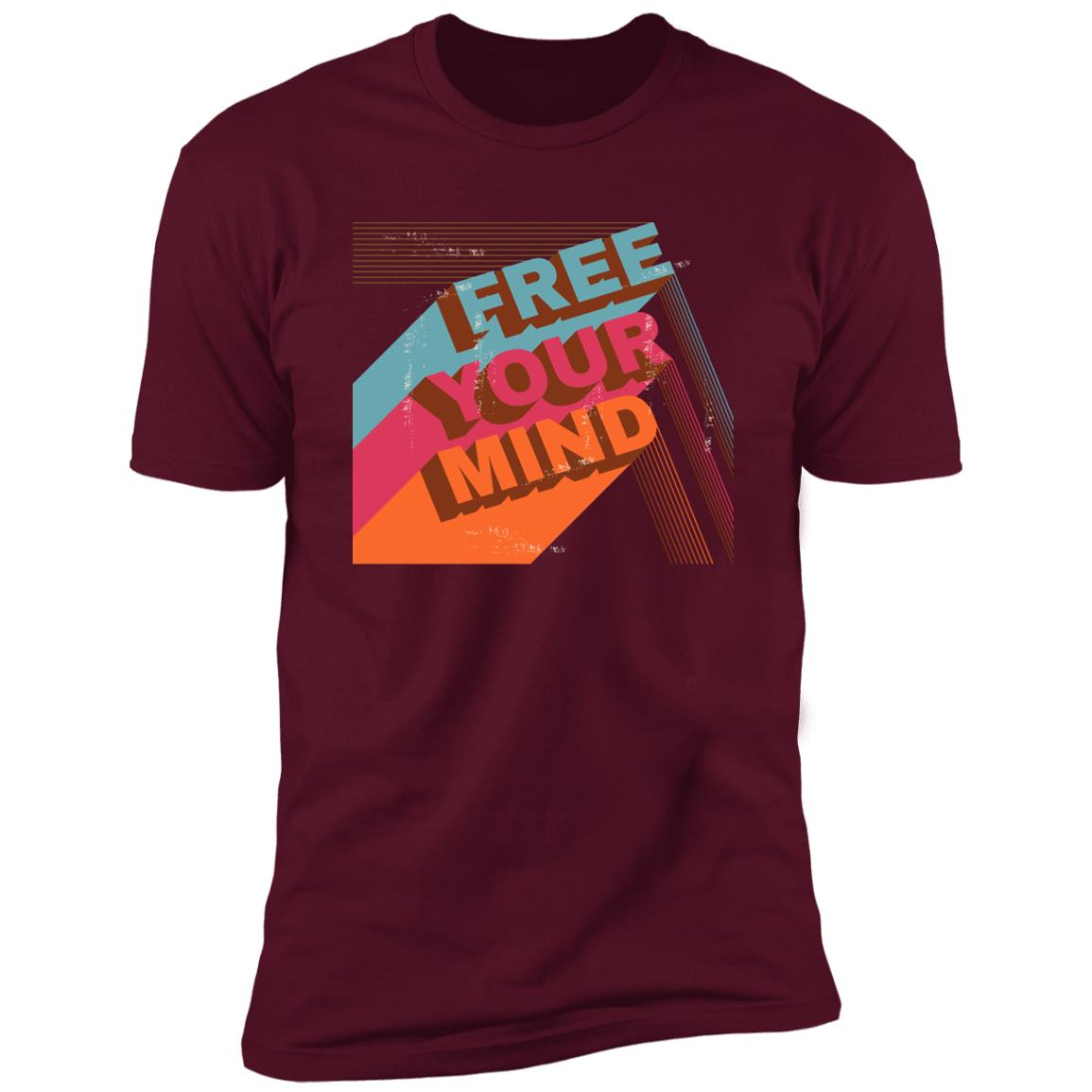 retro free your mind Premium Short Sleeve T-Shirt - Image 5