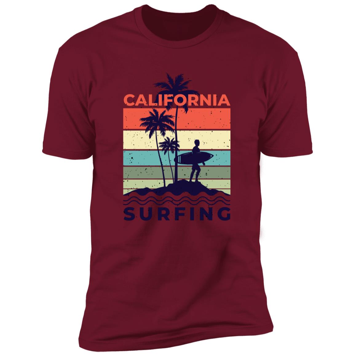 retro clifornia surfing2 Premium Short Sleeve T-Shirt - Image 7
