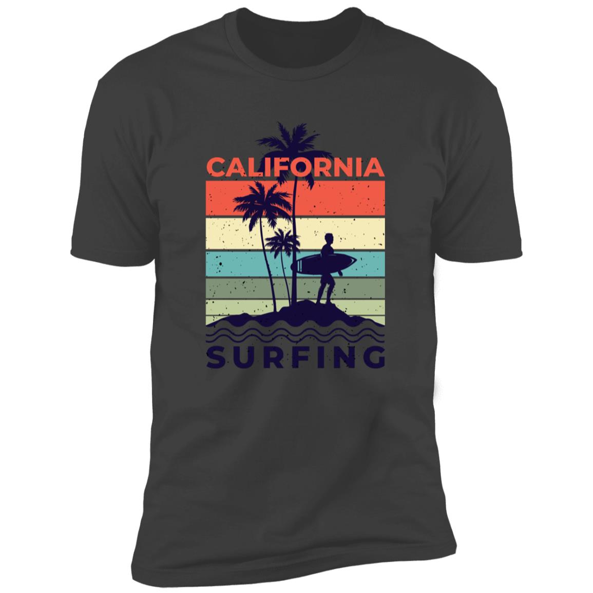 retro clifornia surfing2 Premium Short Sleeve T-Shirt - Image 8