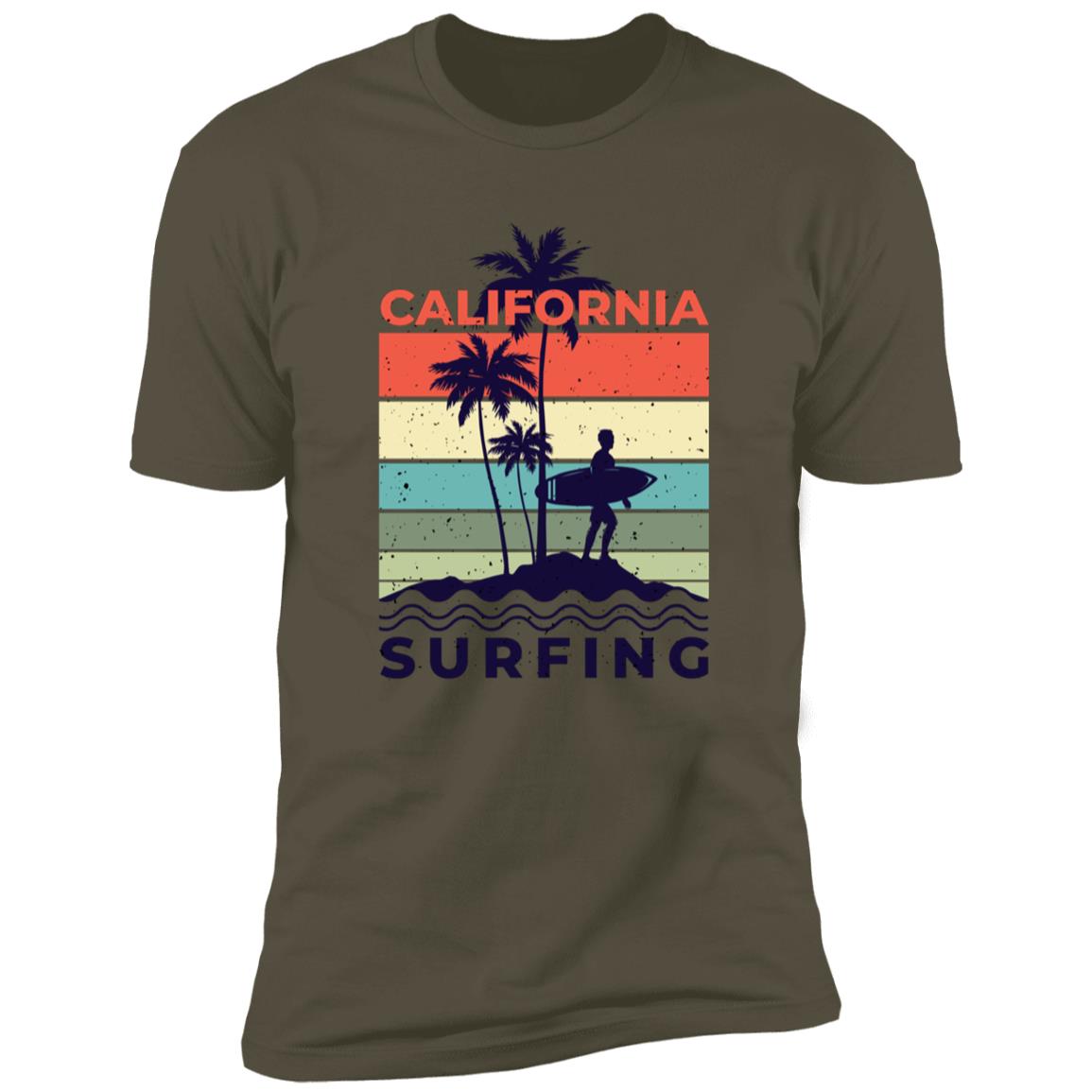 retro clifornia surfing2 Premium Short Sleeve T-Shirt - Image 12