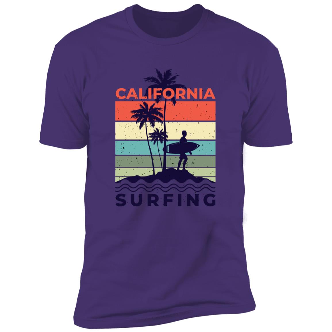 retro clifornia surfing2 Premium Short Sleeve T-Shirt - Image 13