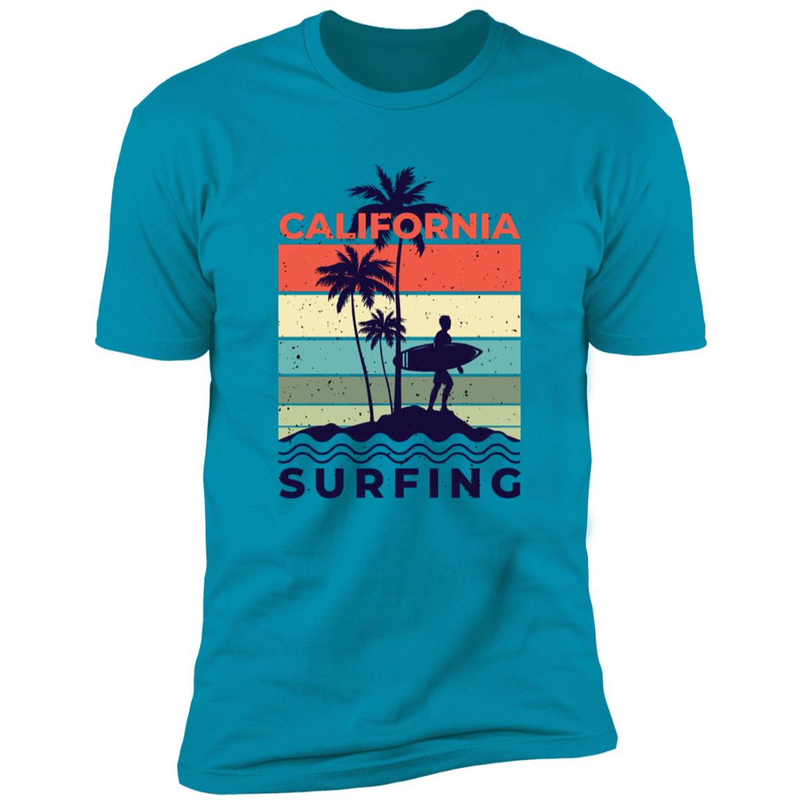 retro clifornia surfing2 Premium Short Sleeve T-Shirt - Image 14