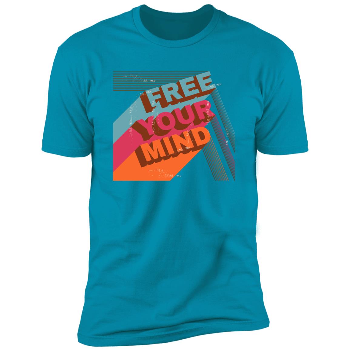 retro free your mind Premium Short Sleeve T-Shirt - Image 14