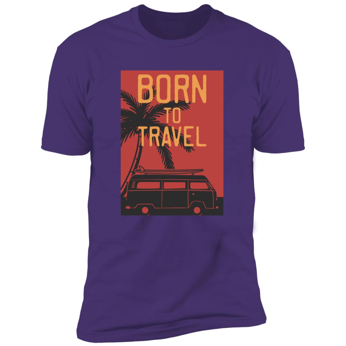 retro born to travel Premium Short Sleeve T-Shirt - Image 13
