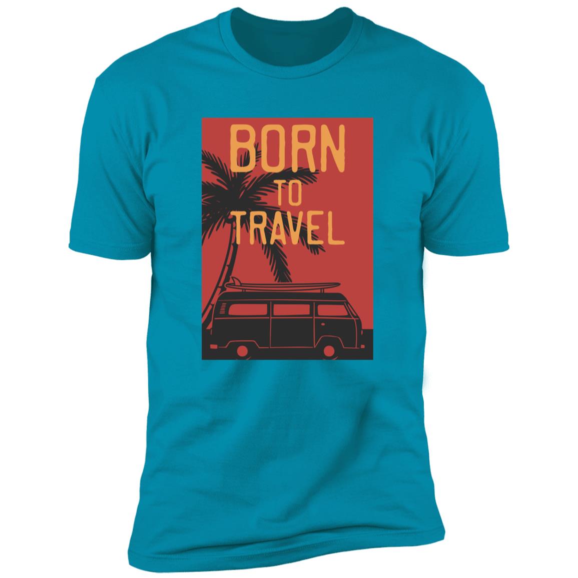 retro born to travel Premium Short Sleeve T-Shirt - Image 14