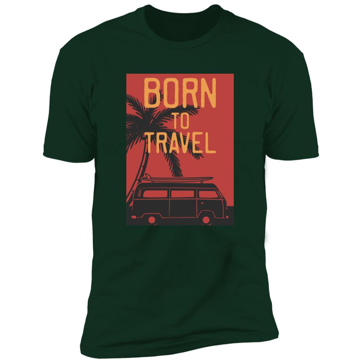 retro born to travel Premium Short Sleeve T-Shirt - Image 6