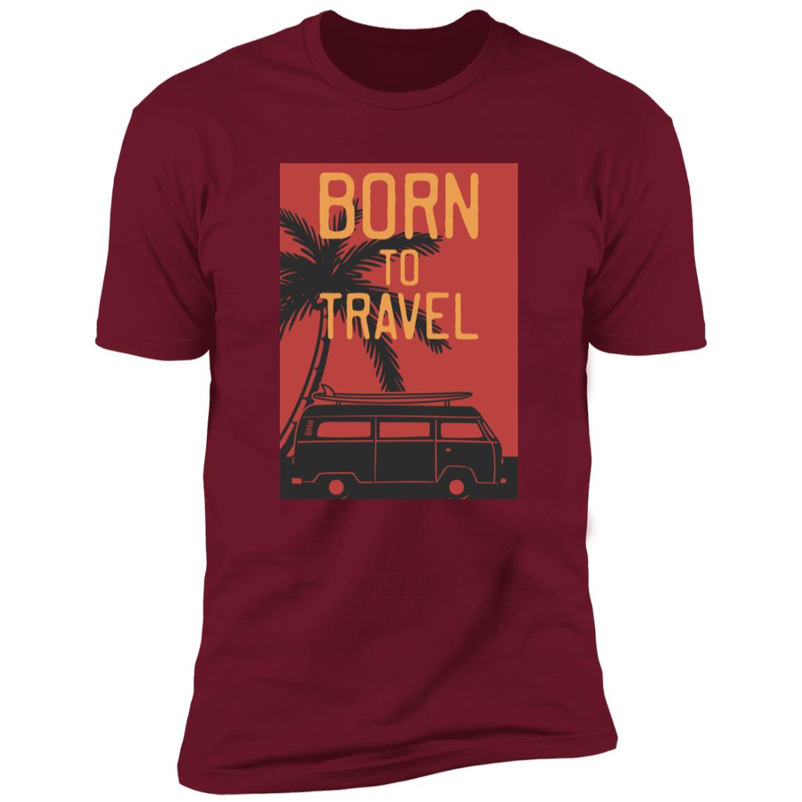 retro born to travel Premium Short Sleeve T-Shirt - Image 7