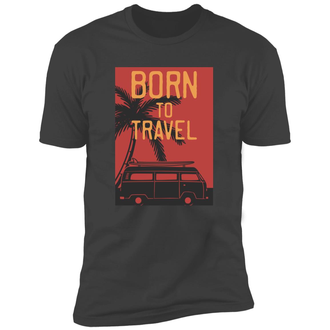 retro born to travel Premium Short Sleeve T-Shirt - Image 8