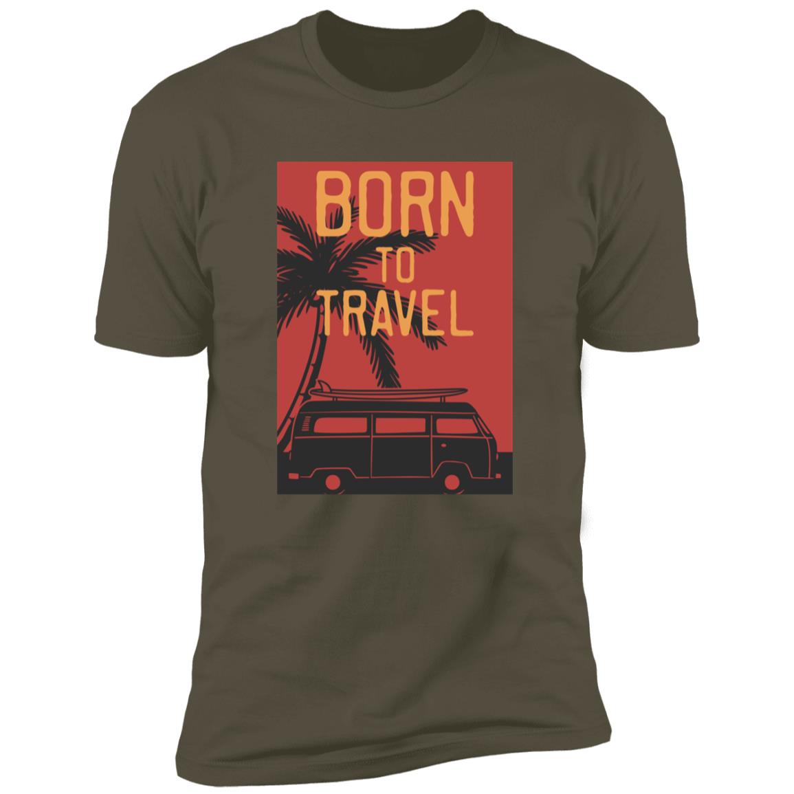 retro born to travel Premium Short Sleeve T-Shirt - Image 12