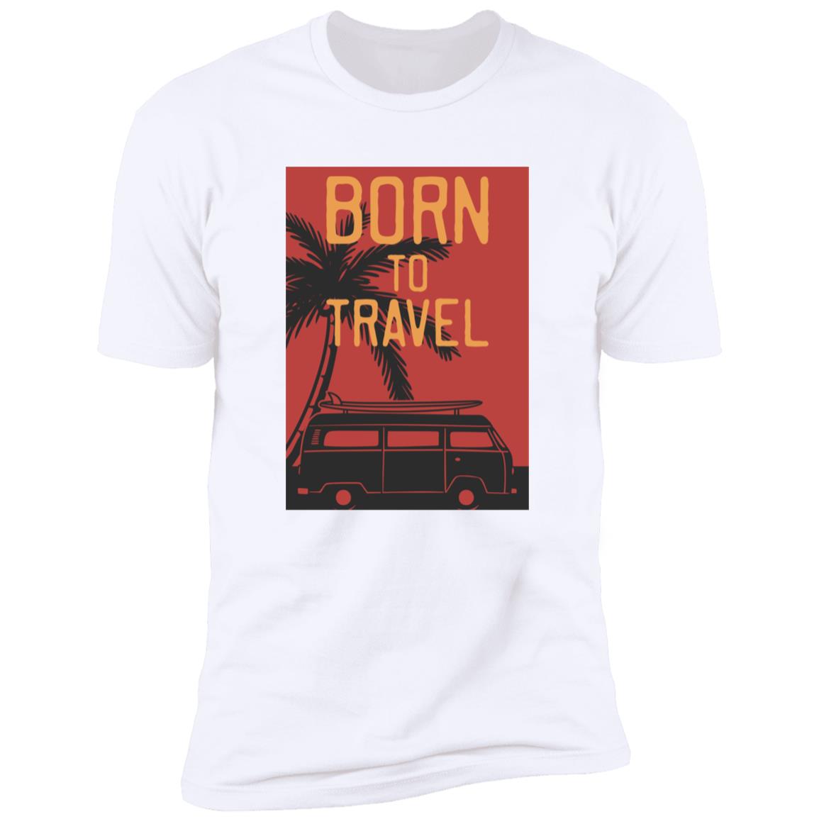 retro born to travel Premium Short Sleeve T-Shirt - Image 3