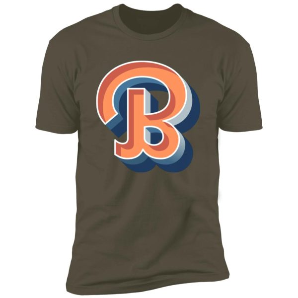 retro B cool script Premium Short Sleeve T-Shirt - Image 12