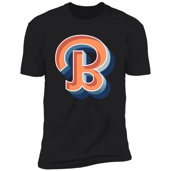 retro B cool script Premium Short Sleeve T-Shirt - Image 4
