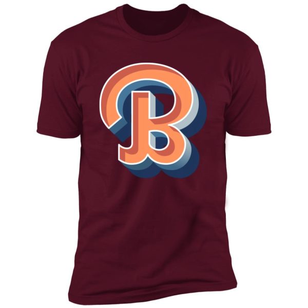retro B cool script Premium Short Sleeve T-Shirt - Image 5