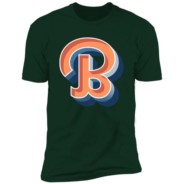 retro B cool script Premium Short Sleeve T-Shirt - Image 6