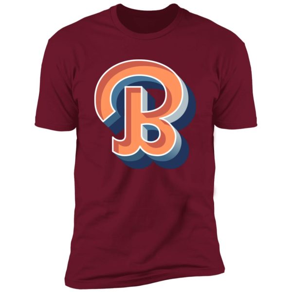 retro B cool script Premium Short Sleeve T-Shirt - Image 7