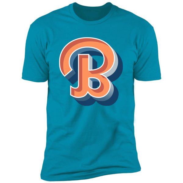 retro B cool script Premium Short Sleeve T-Shirt - Image 14