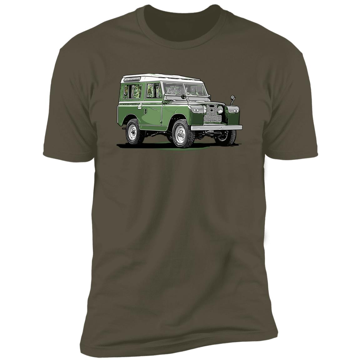 retro land rover Premium Short Sleeve T-Shirt - Image 12