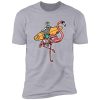 Retro Surfing skeleton on flamingo Premium Short Sleeve T-Shirt