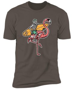 Alternative view of Retro Surfing skeleton on flamingo Premium Short Sleeve T-Shirt