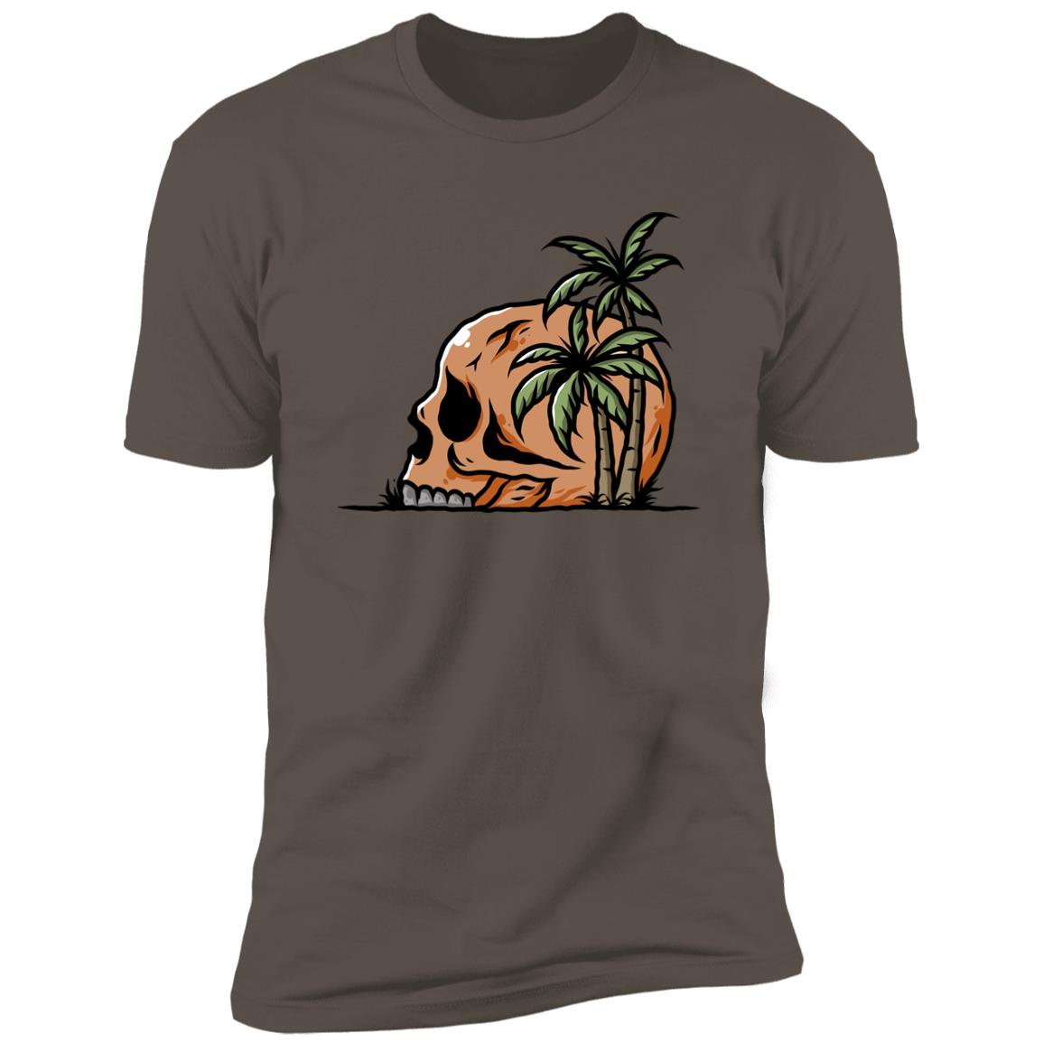 retro beach skull Premium Short Sleeve T-Shirt - Image 2