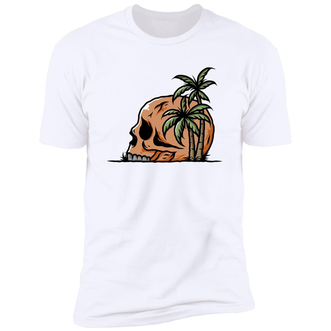retro beach skull Premium Short Sleeve T-Shirt - Image 3